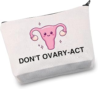 JXGZSO Don’t Ovary Act Tampon Case Makeup P Pouch Makeup Cosmetic Bag Travel Toiletry Bag Gift for Women and Girls (Dont Ovary Act B CA)
