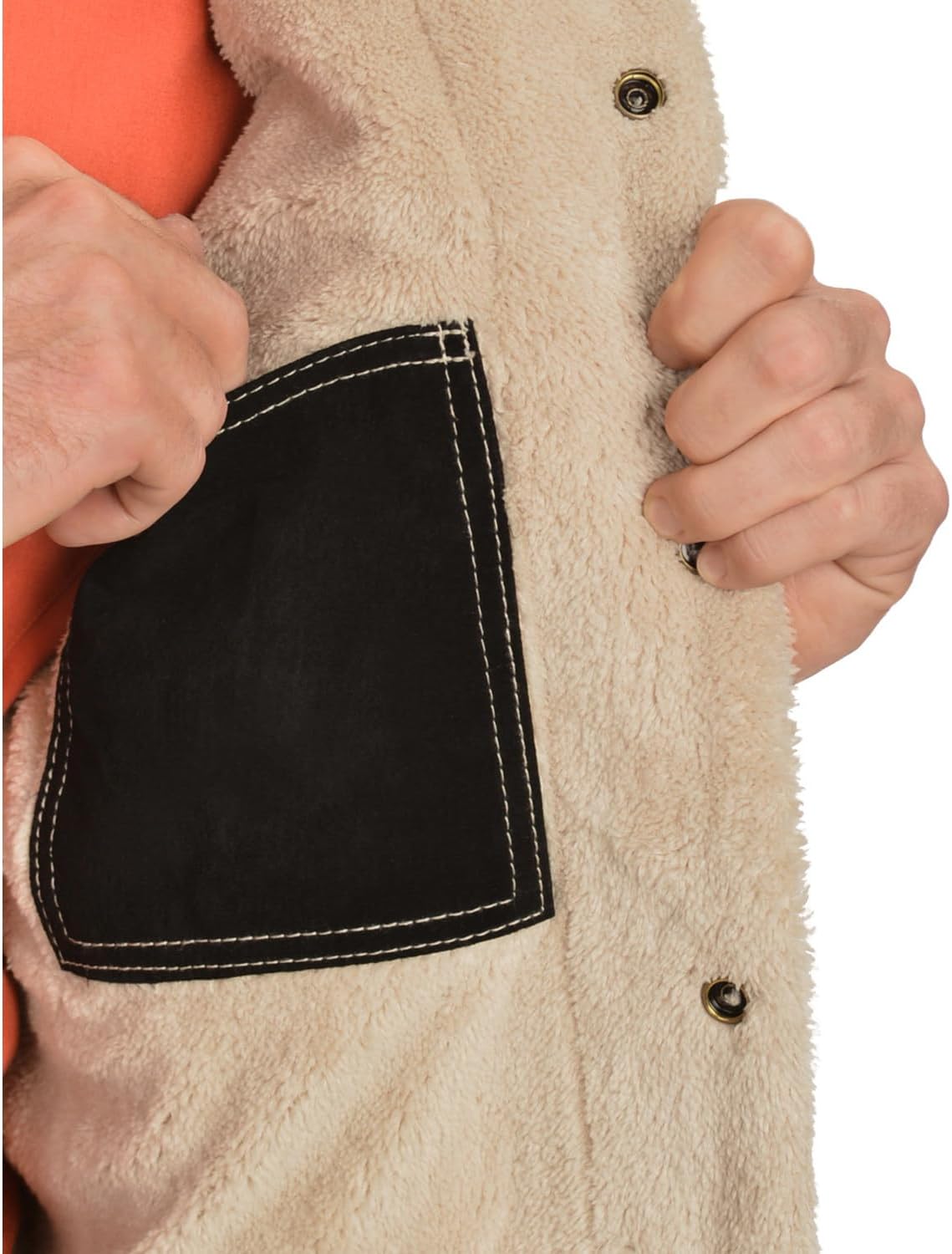 Scully Men's Sherpa Lined Boar Suede Jacket Black X-