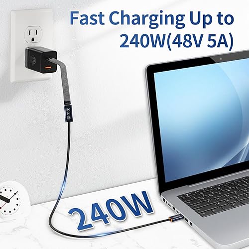 Miniatura 10 de Cable USB C macho a macho de 1.64 pies, compatible con Thunderbolt 43, USB43, soporta carga rápida de 240 W (48 V5 A máximo), transferencia de datos