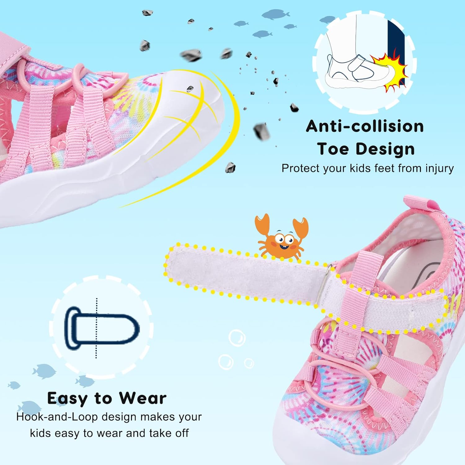 JOINFREE Toddler Boys Girls Water Shoes Breathable Qucik Dry Sport Beach Sandals Lightweight Barefoot Flexible - Image 4