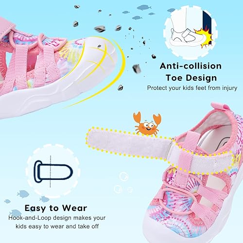 Miniatura 3 de JOINFREE Zapatos de agua para niños y niñas, transpirables, Qucik Dry Sport Playa, sandalias ligeras y flexibles