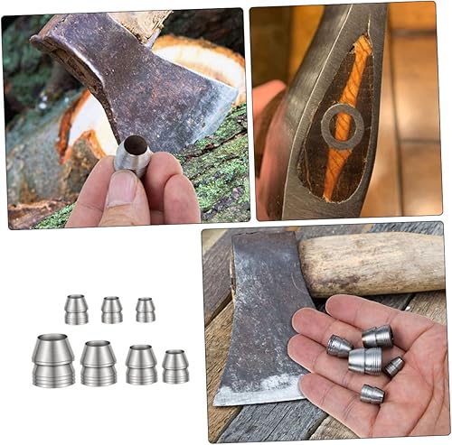 Miniatura 5 de DOITOOL 7 Uds. Herramientas de uñas de metal expandido, accesorios de uñas de mango de madera, cuñas cuñas para cuñas cónicas para hierro, cuña de