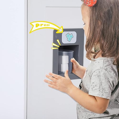 Miniatura 8 de CABIHOME Juego de cocina de madera con accesorios de utensilios de cocina, luces reales y sonidos, incluye microondas, horno, fregadero, cocina de