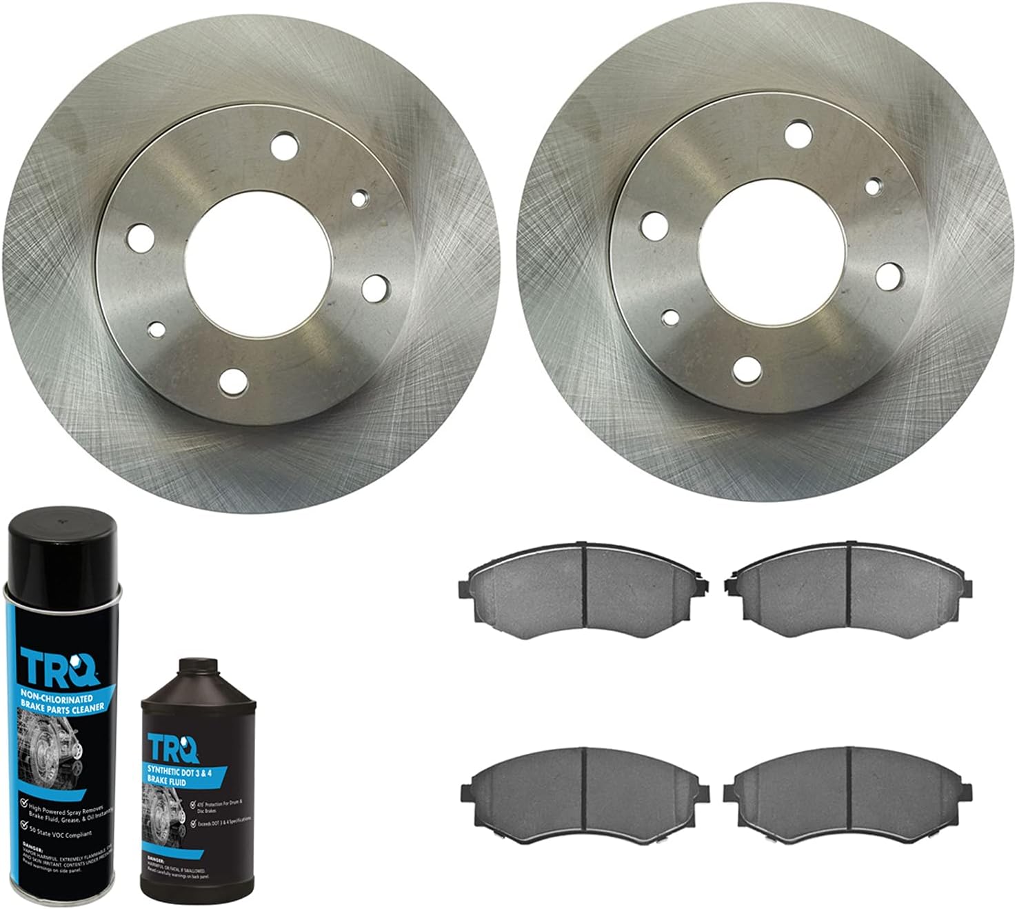TRQ Front Brake Pad & Rotor Kit Brake Chemical Kit Brake Pads Brake Rotor Semi-Metallic Compatible with 1998-2006 Hyundai Elantra 1999-2001 Sonata Tiburon