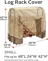 Vista 3 de Classic Accessories Veranda - Cubierta resistente al agua para estante de troncos de 4 pies, fundas para muebles de patio