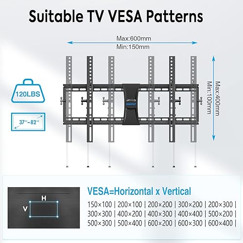Miniatura 7 de MU0007 MOUNTUP Soporte de pared inclinable para TV para la mayoría de televisores de 26 a 60 pulgadas y soporte de pared de TV de perfil bajo para