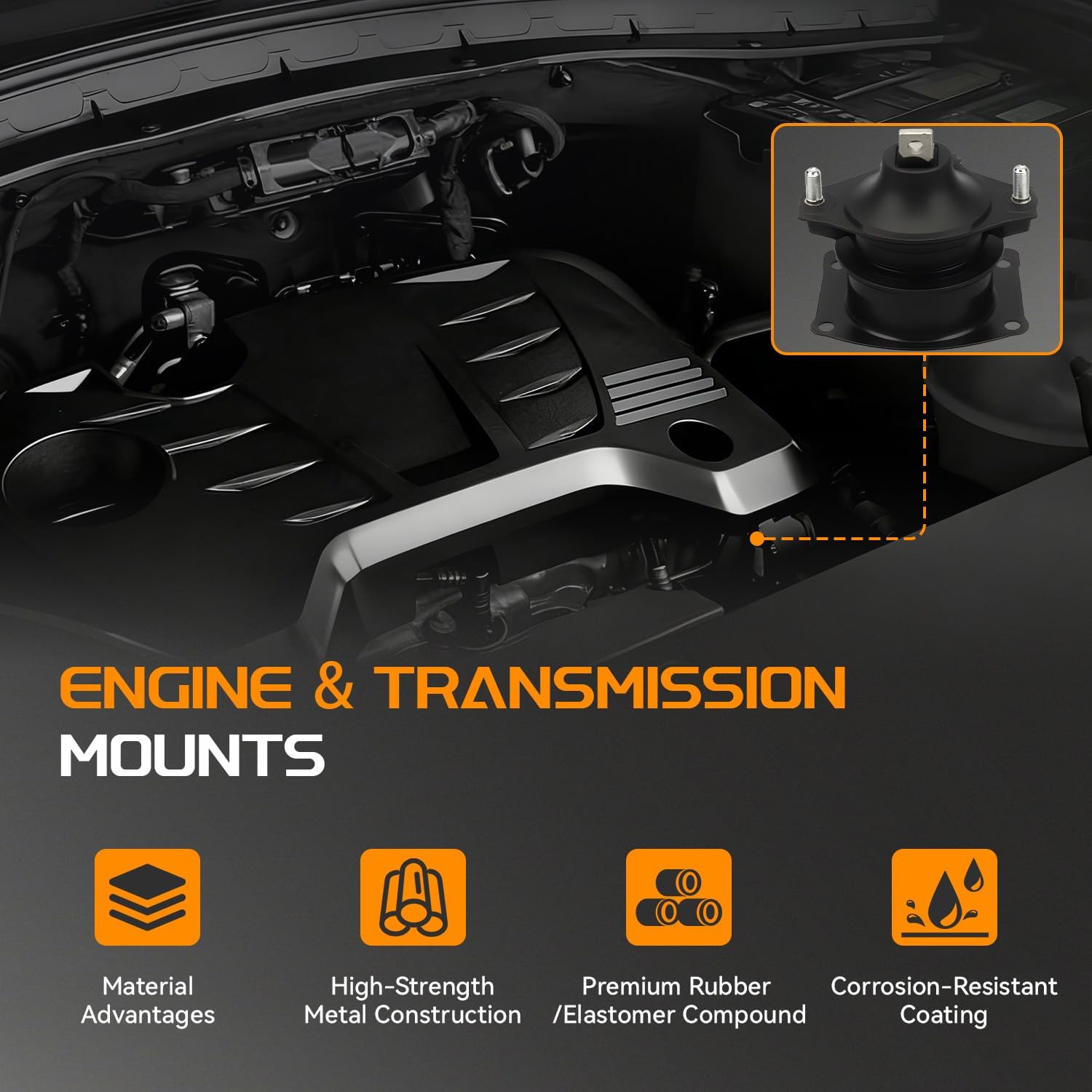 Engine Motor Mount Set for Honda Accord 2.4L 2003-2007 OE# A4509 A4510 A4516 A4517 A4526HY A4542