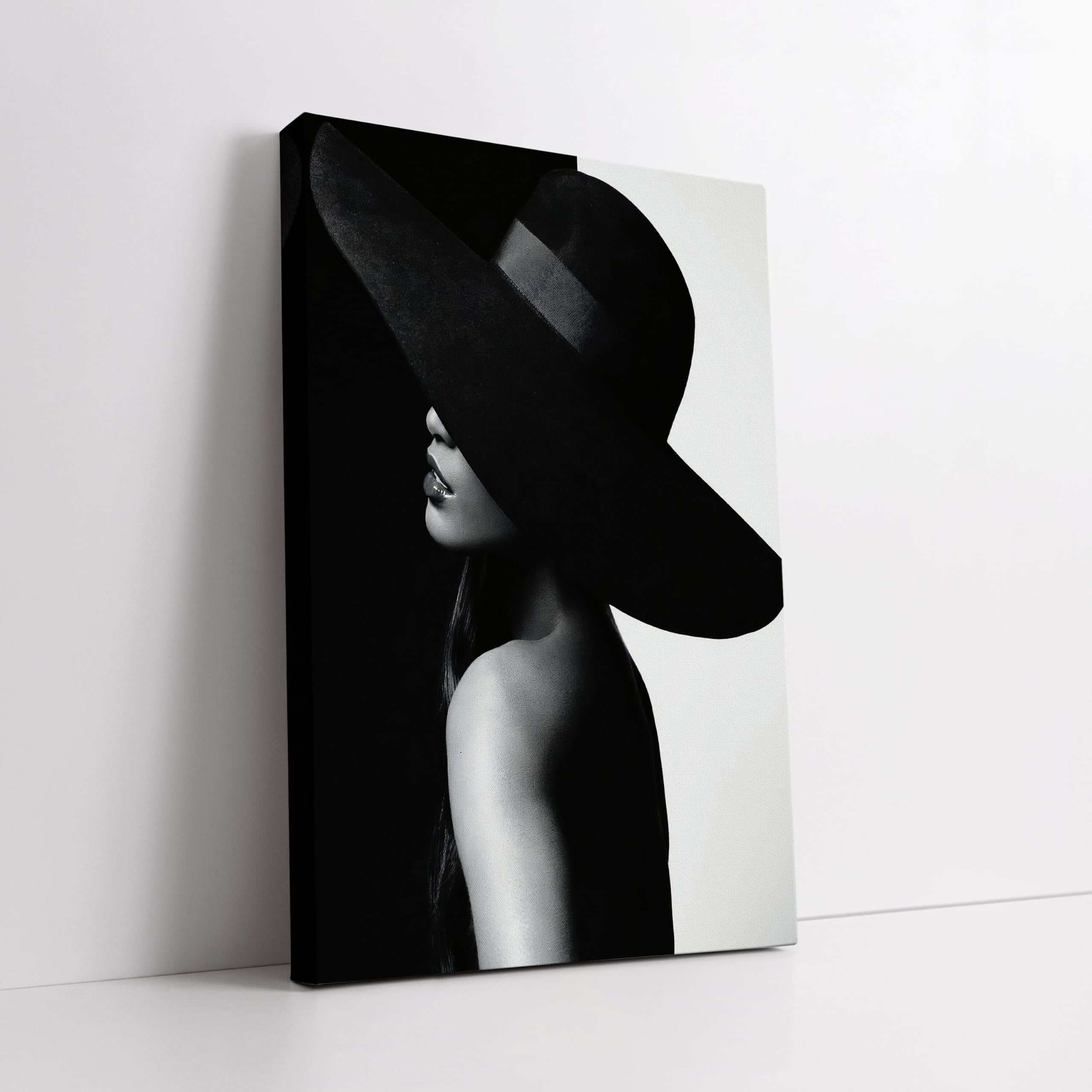 Tableau silhouette noire sur toile pour habiller un mur blanc vide 30x40 - 8