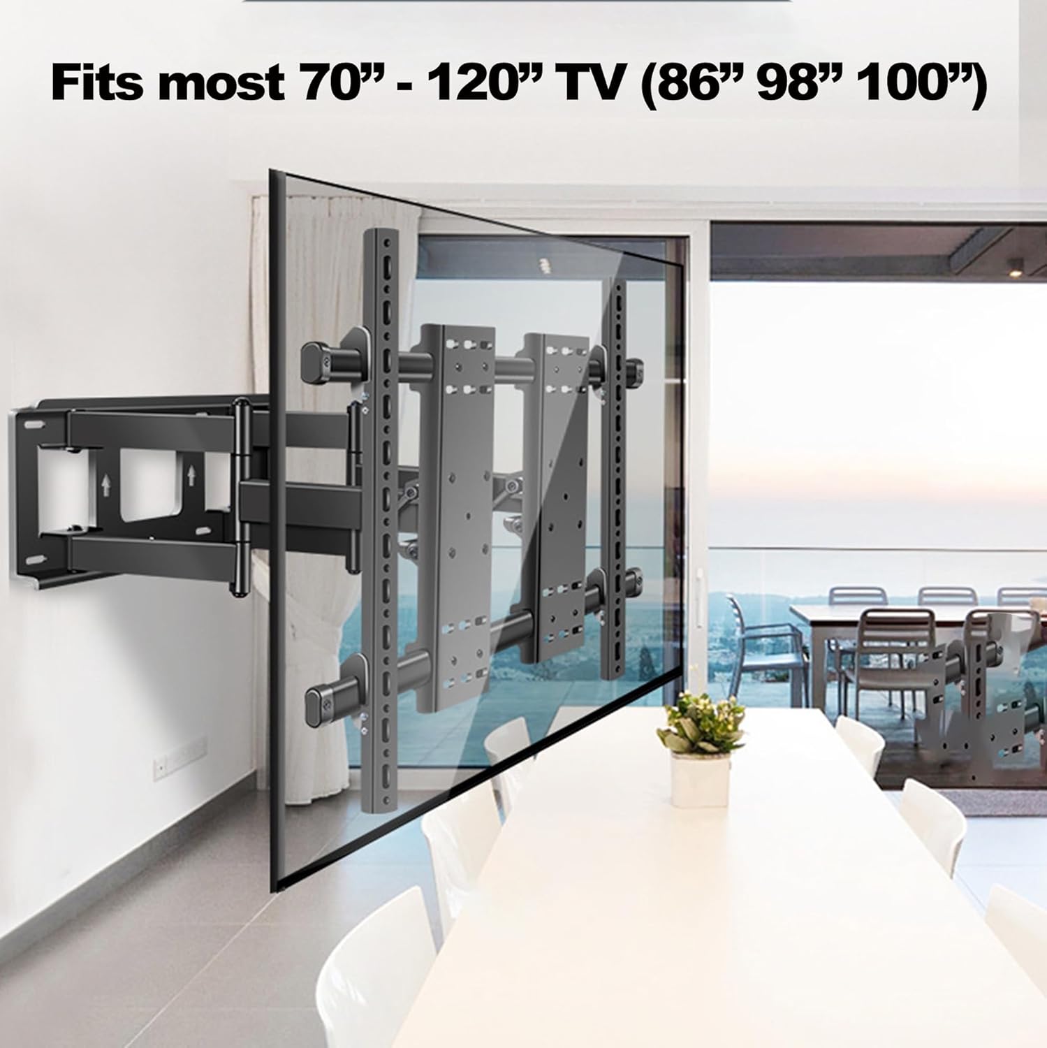 70-120 inch TV Wall Mount, 75 86 90 98 100 110 inch Full Motion TV Wall Mount, Fully Adjustable Heavy Duty TV Stand Bracket for Large Screen LED TV, Max. VESA 1000x600mm, Load 287LBS