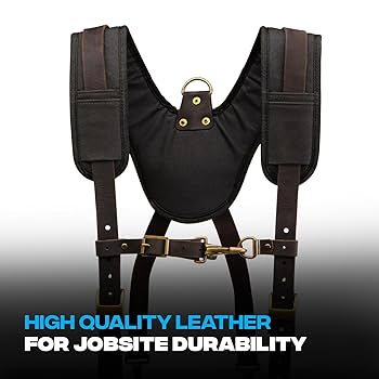 OX Tools Pro Oil Tanned Leather Tool Belt Suspenders for Men