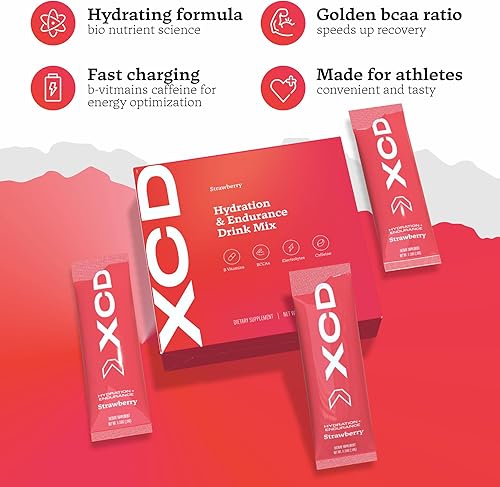 Miniatura 2 de Paquetes de electrolitos en polvo (20 unidades) - Mezcla de bebida con electrolitos de fresa - Sin OMG, sin gluten, paquetes de electrolitos veganos