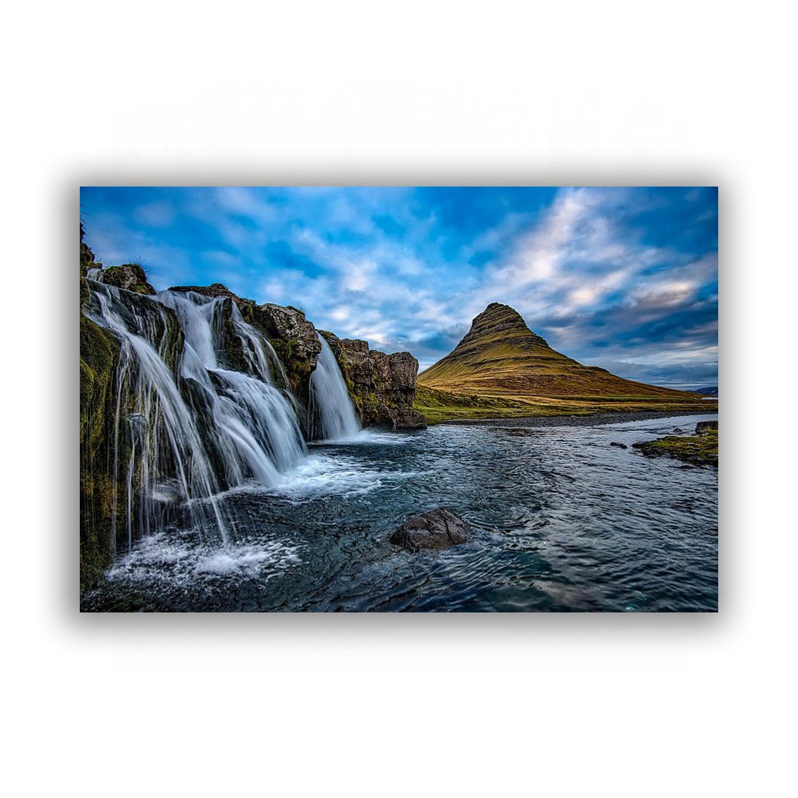 Amazon.com: FITSEN Prints On Canvas Kilchure waterfall in Iceland