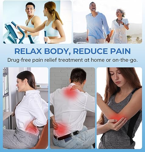 Miniatura 7 de NURSAL Estimulador muscular inalámbrico TENS, máquina TENS EMS de doble anfitrión para aliviar el dolor, 18 modos, 20 intensidades, control remoto