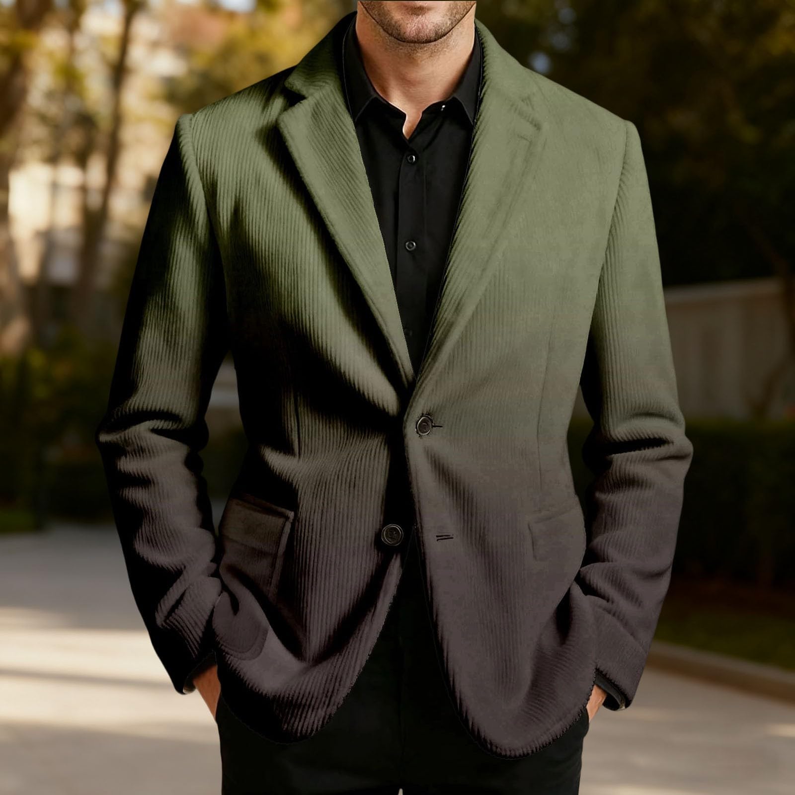 Giacca in velluto a coste con abbottonatura per lavoro, casual, occasioni formali con moderno design slim fit