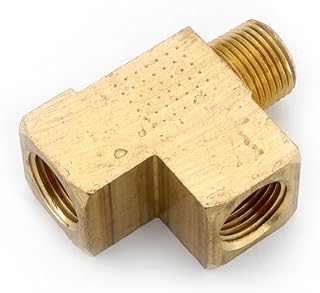 Anderson Metals 06127 Brass Pipe Fitting, Barstock Street Tee, 1/2" NPT Female x 1/2" NPT Male x 1/2" NPT Female Pipe