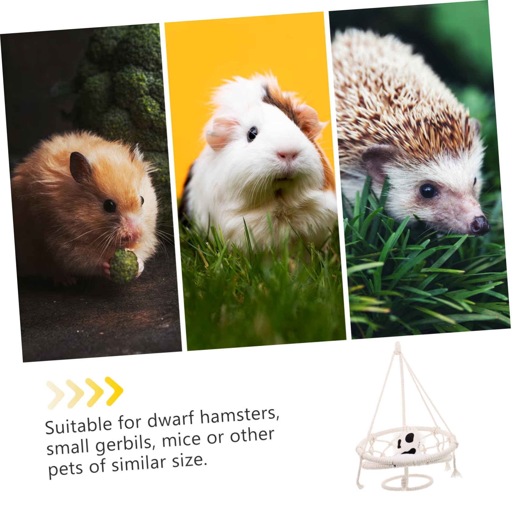 Kleintier Hängematte Schlafnest aus Baumwollseil Beige für Hamster