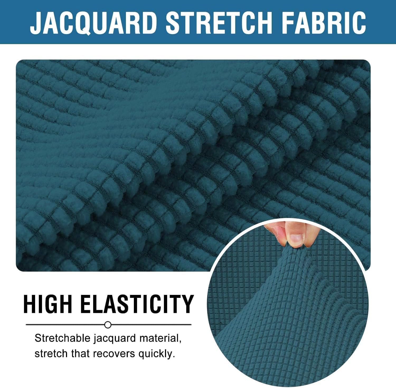 H.VERSAILTEX 3 Pcs Computer Office Chair Cover Universal Rotating Chair Slipcovers Protector Removable Washable Office Armrest Covers with Zipper for High Back Seat Backrest Pads(Large,Deep Teal)