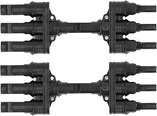 2 Set Solar Branch Connectors 50A 1000V Solar Photovoltaic Branch Connector IP68 Waterproof 1 to 3 Solar Panel Branch Connector