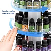 Vista 3 de J JACKCUBE DESIGN Rotating Essential Oil Display Stand Spinning Rack for 45 Bottles(up to 72) Organizer 3 Tier Storage Holder -MK505B (3 Tier)