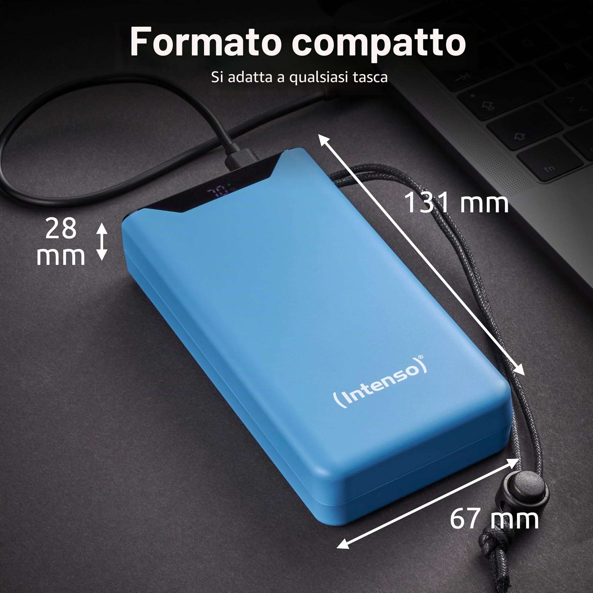 Intenso Powerbank F20000, batteria esterna con PD (20W) & QC (18W), connettore USB-C e USB-A, 20000 mAh, blu: Amazon.de: elettronica e foto