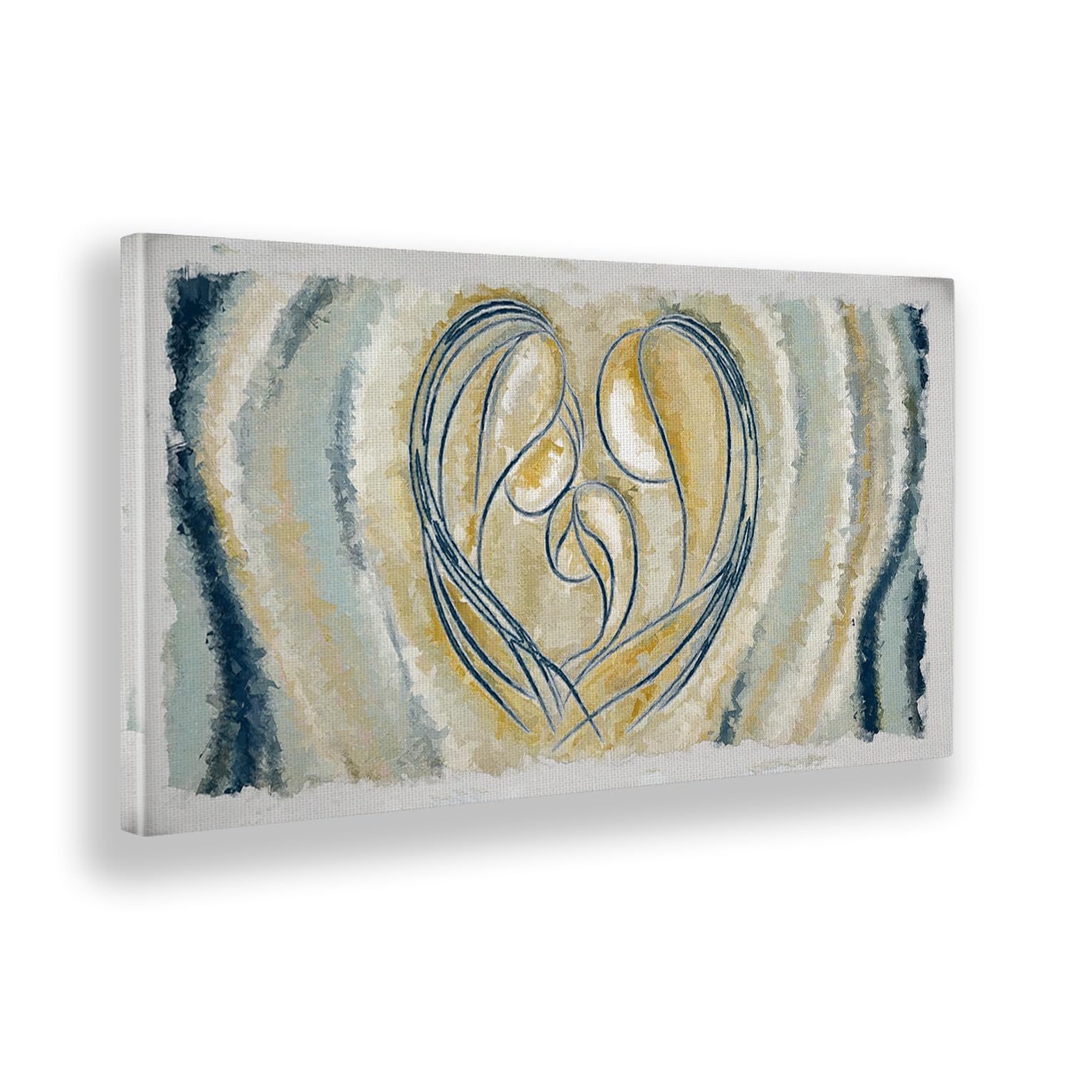 Giallobus - Quadro - 26 - Capezzale Moderno per la casa - Unione Sacra Famiglia - Tela Canvas Telaio Standard - 100x50 - Pronto da Appendere - Quadri Moderni per la casa