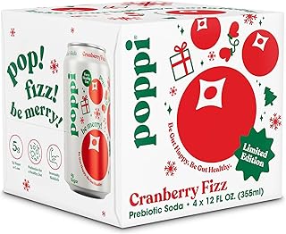 Poppi Cranberry Fizz Prebiotic Soda 4Pk Cans, 12 Fz