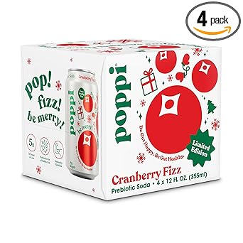 Poppi Cranberry Fizz Prebiotic Soda 4Pk Cans, 12 Fz