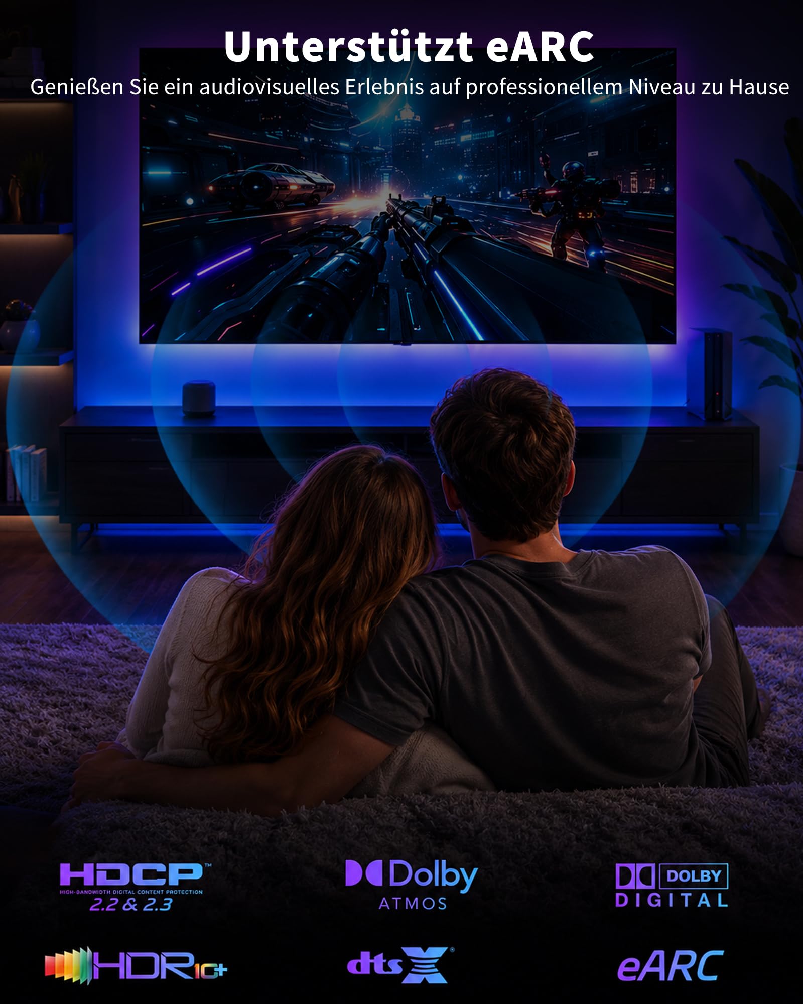 Cavo HDMI sottile ultra veloce, 20 m, 48 Gbps, 8K a 60 Hz, 4K a 240 Hz, HDR dinamico, eARC, HDCP 2.2 e 2.3, 3D, compatibile con laptop, PC, PS5, Xbox, HDTV, proiettore