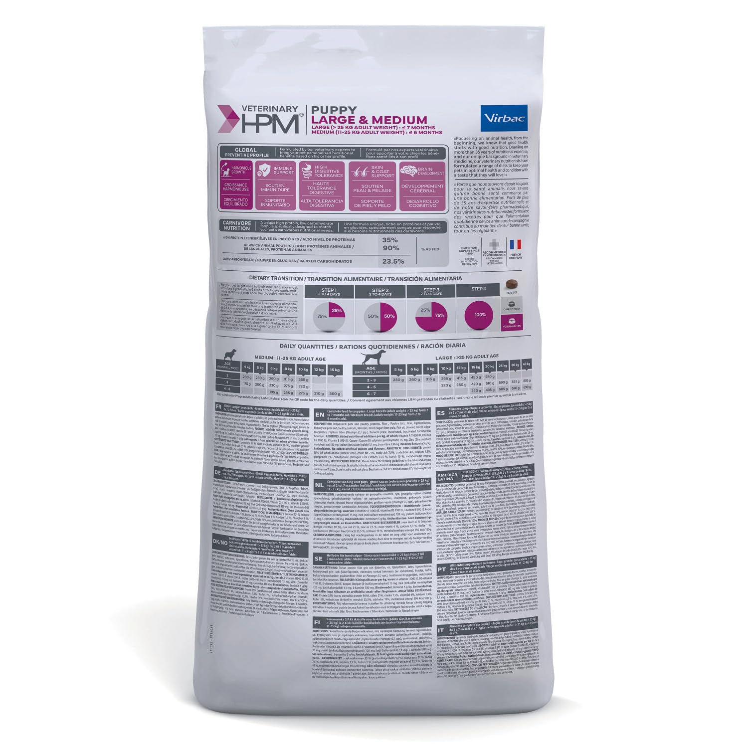 Veterinary Hpm Virbac Hpm Dog Baby Large & Medium 12Kg Virbac 00159 12000 g