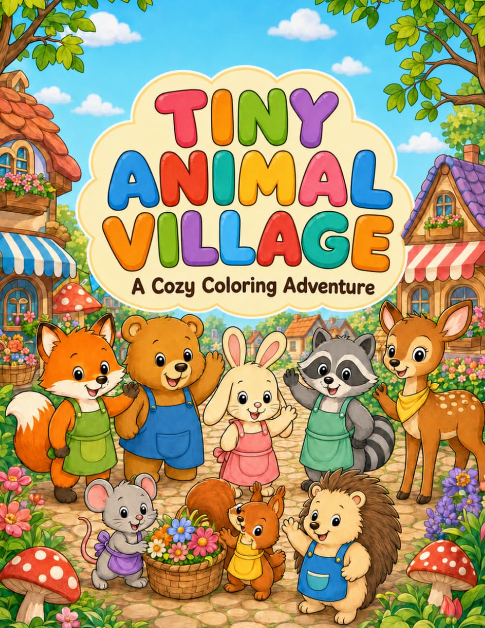 Tiny Animal Village: A Cozy Coloring Adventure