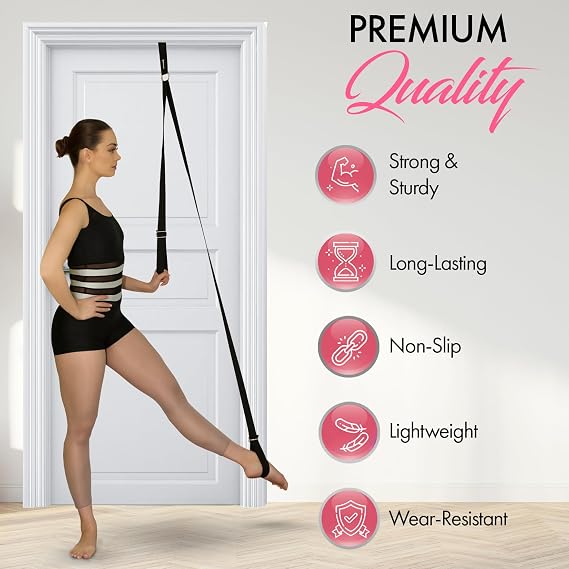 Stretching Strap with Door Anchor for Splits and Flexibility Training