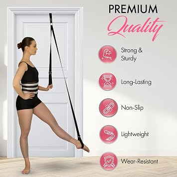 Stretching Strap with Door Anchor for Splits and Flexibility Training