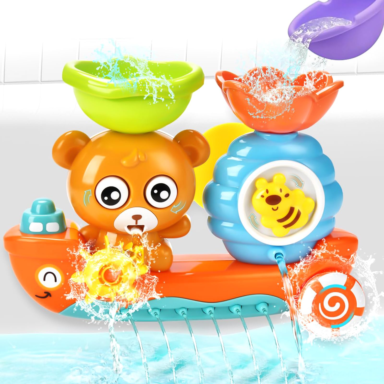 Baby Bath Toys for 1 Year Old, Baby Bath Toy with Suction Cup | Baby Bath Toys, Bath Toys, Toy Kids 1 2 3 Year Old, Adorable and Colorful Designs