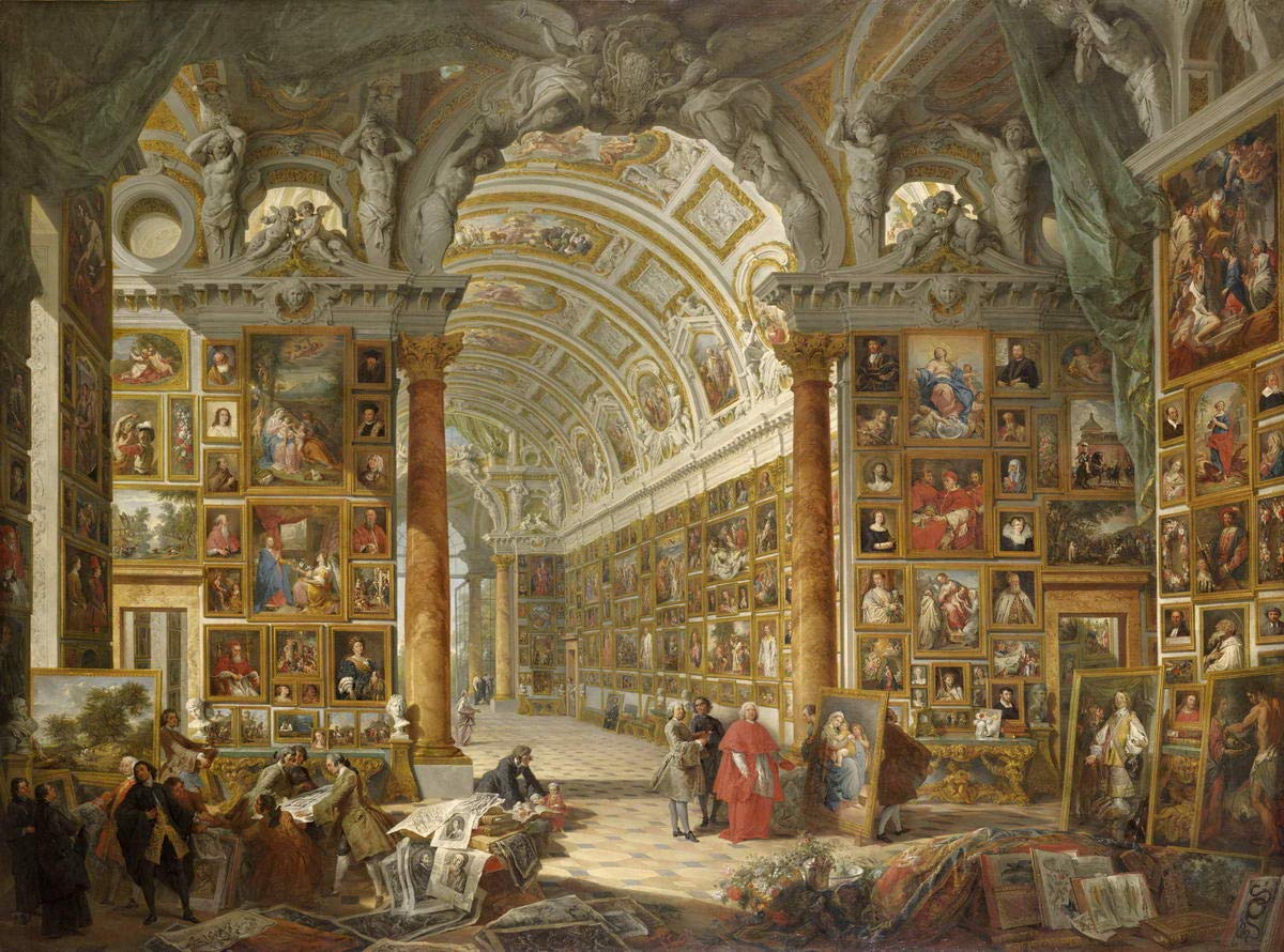 Berkin Arts Giovanni Paolo Panini Giclee Canvas Print Paintings Poster Reproduction(Interior of A Picture Gallery) #XFB