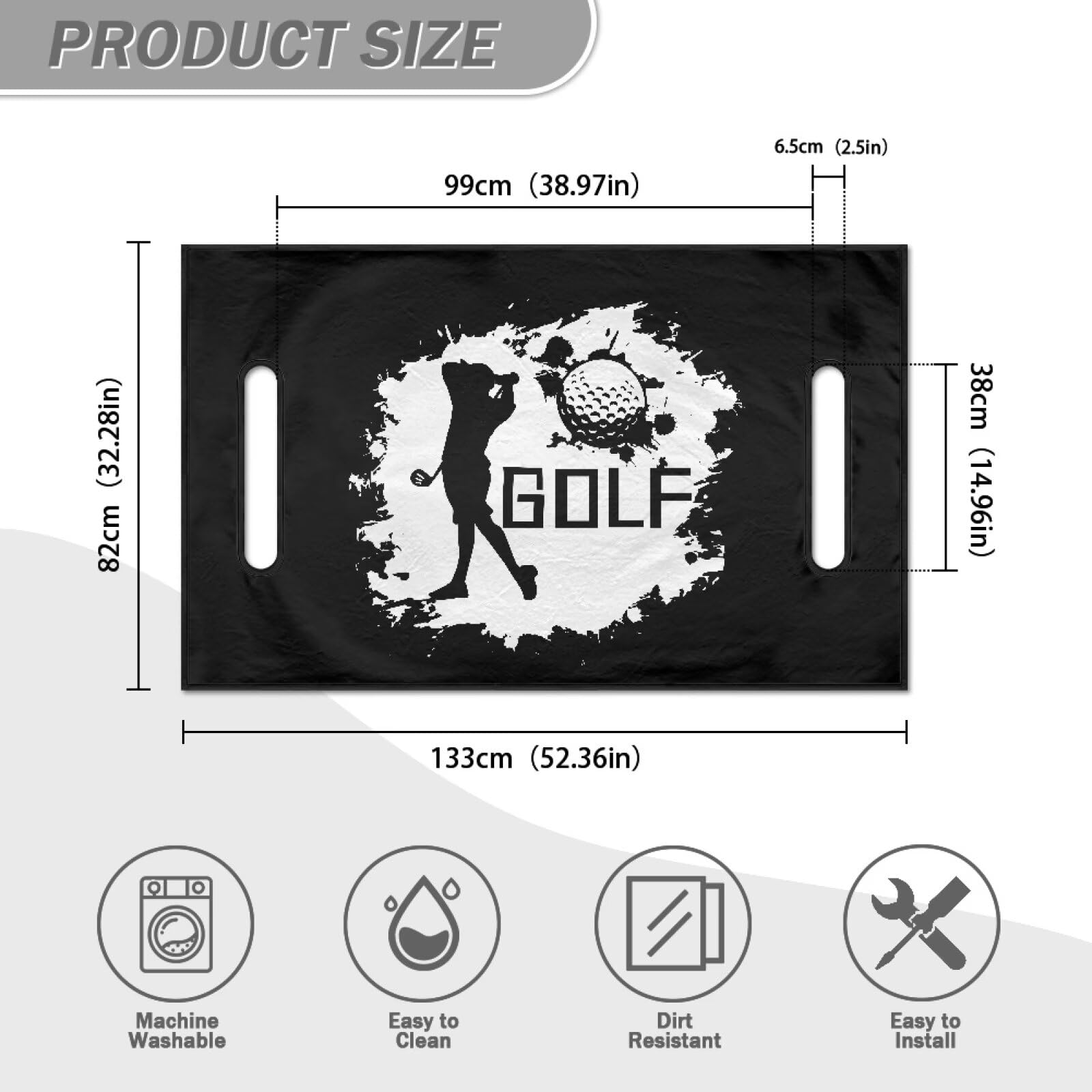 Biyejit Coprisedili portatili per carrello da golf, protezione per sedili EZGO Golf Cart Decorazioni per sedili per 2 persone Club