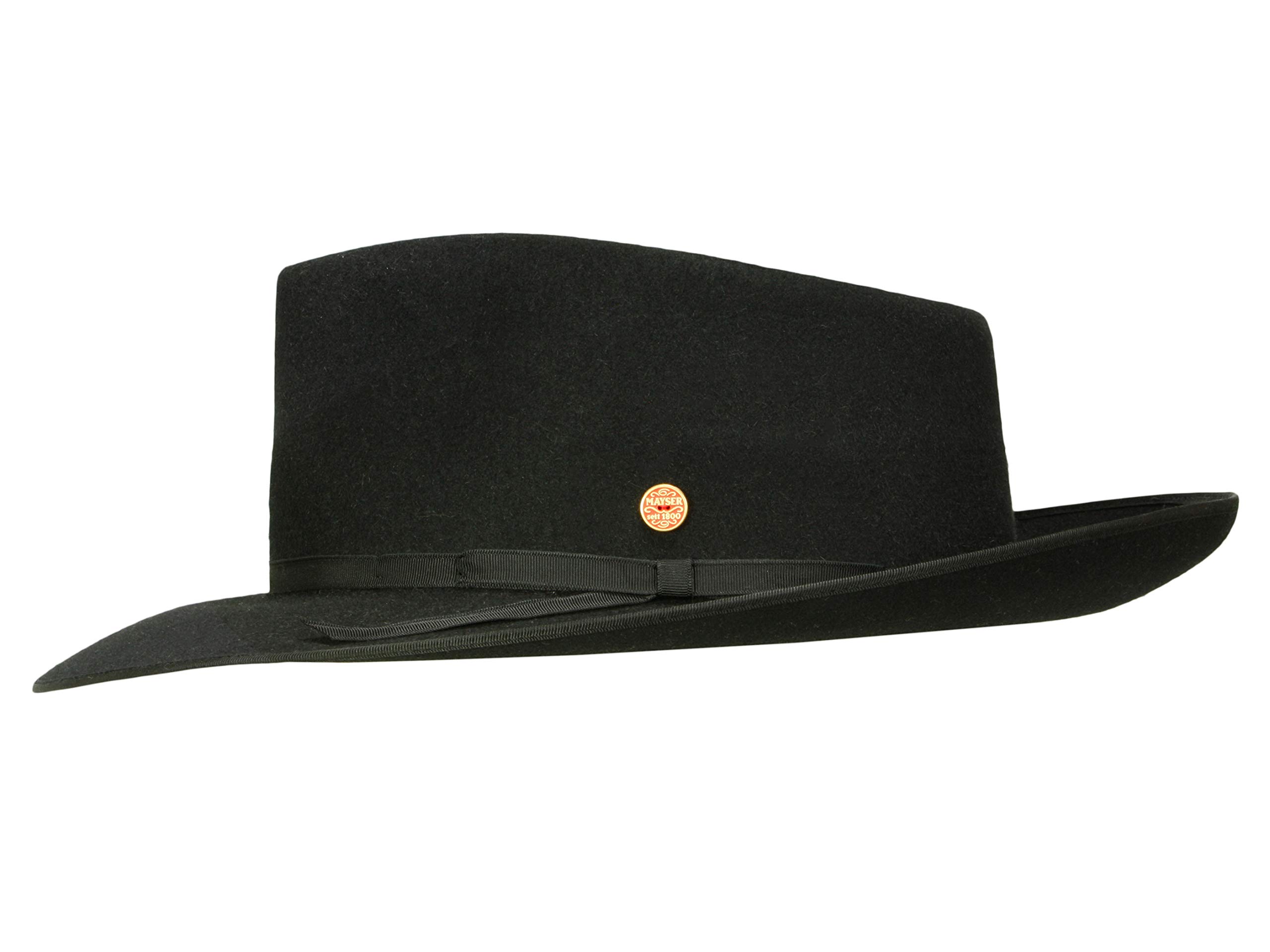 Mayser UDO Fedora Musikerhut aus Haarfilz - Schwarz-Schwarz (8001-8001) - 56,5 cm (56)