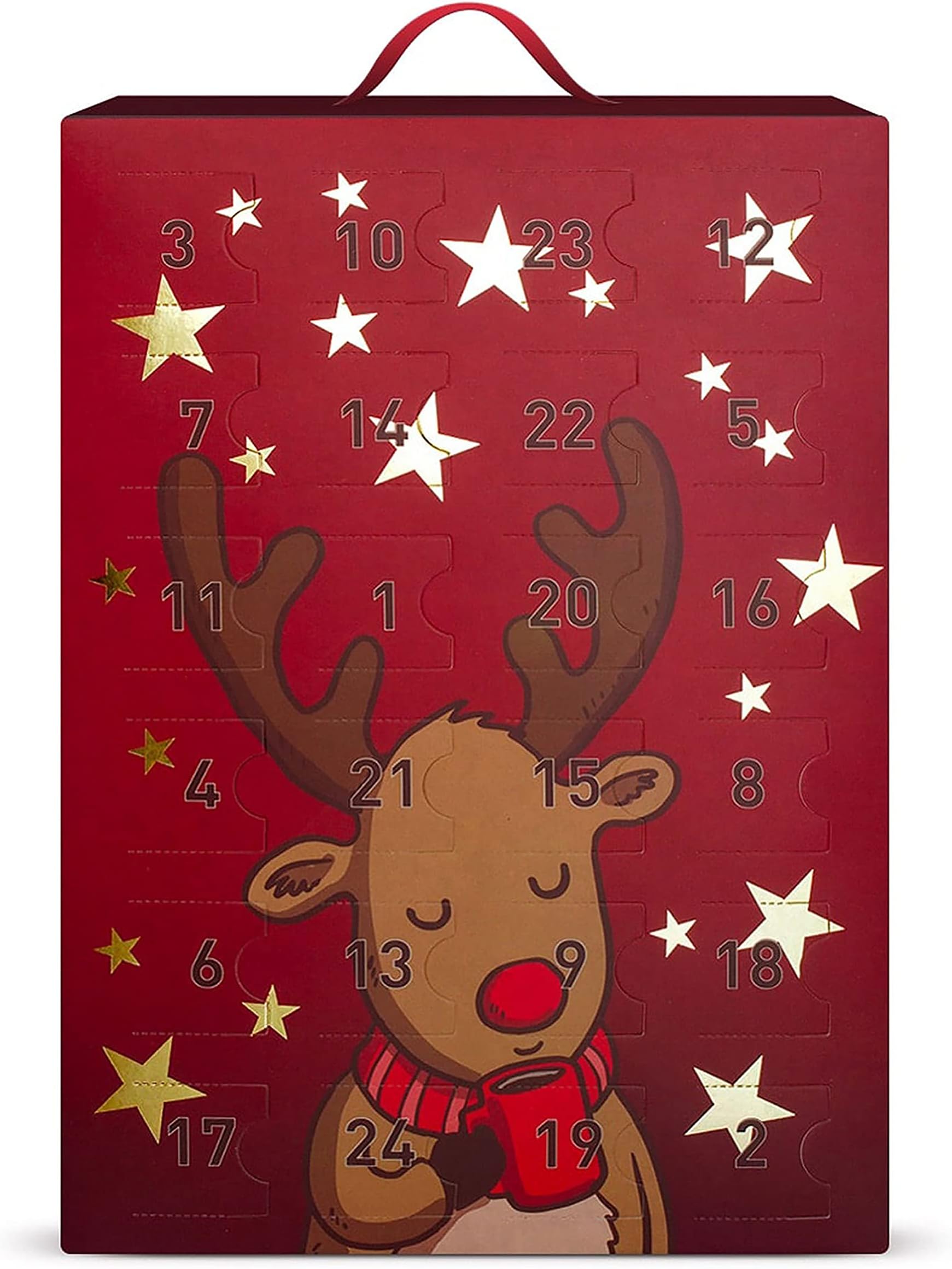 SIX Jewellery Advent Calendar with Reindeer Design: 24 Surprises, Gold and Silver-Coloured Jewellery Pieces, to Hang or Place on The Wall, Advent Calendar 2022 for Women (388-319)