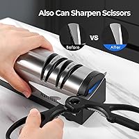 Vista 5 de Narcissus Knife Sharpener, Professional 2 Stage Electric Knife Sharpener for Quick Sharpening & Polishing, with Scissors Sharpener and Metal Dust