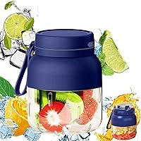 Vista 1 de Botella de jugo multiusos de gran capacidad, exprimidor portátil inalámbrico, botella de agua de doble tapa con popote, exprimidor eléctrico