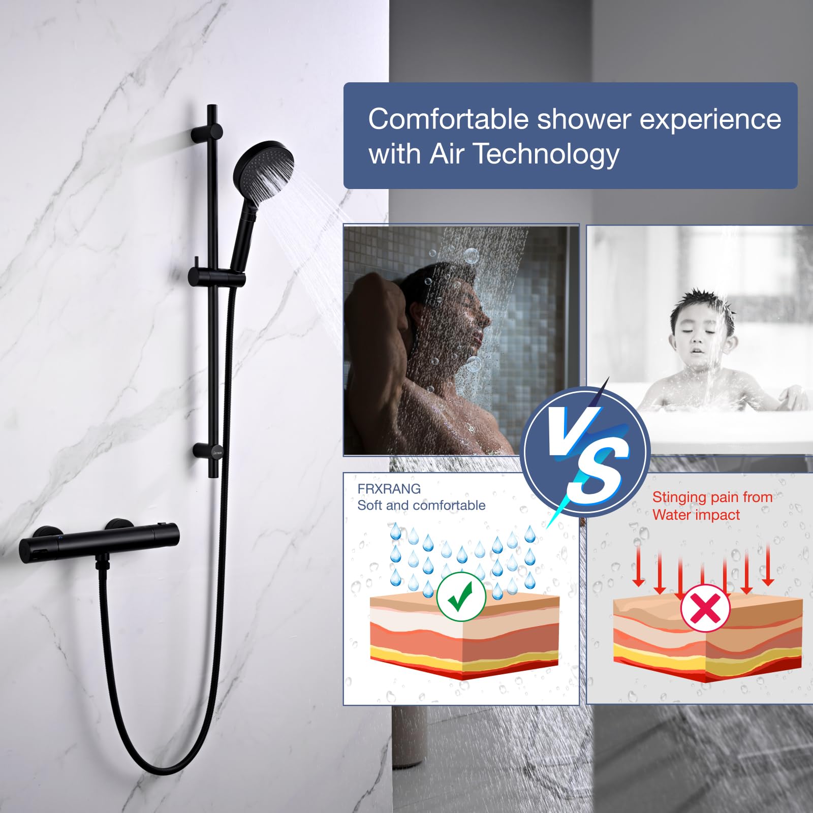 Design Sanitair Winkel | Luxe modern design thermostaat douche set met digitaal display wit met chroom Design Sanitair Winkel | Luxe modern design thermostaat douche set met digitaal display wit met chroom
