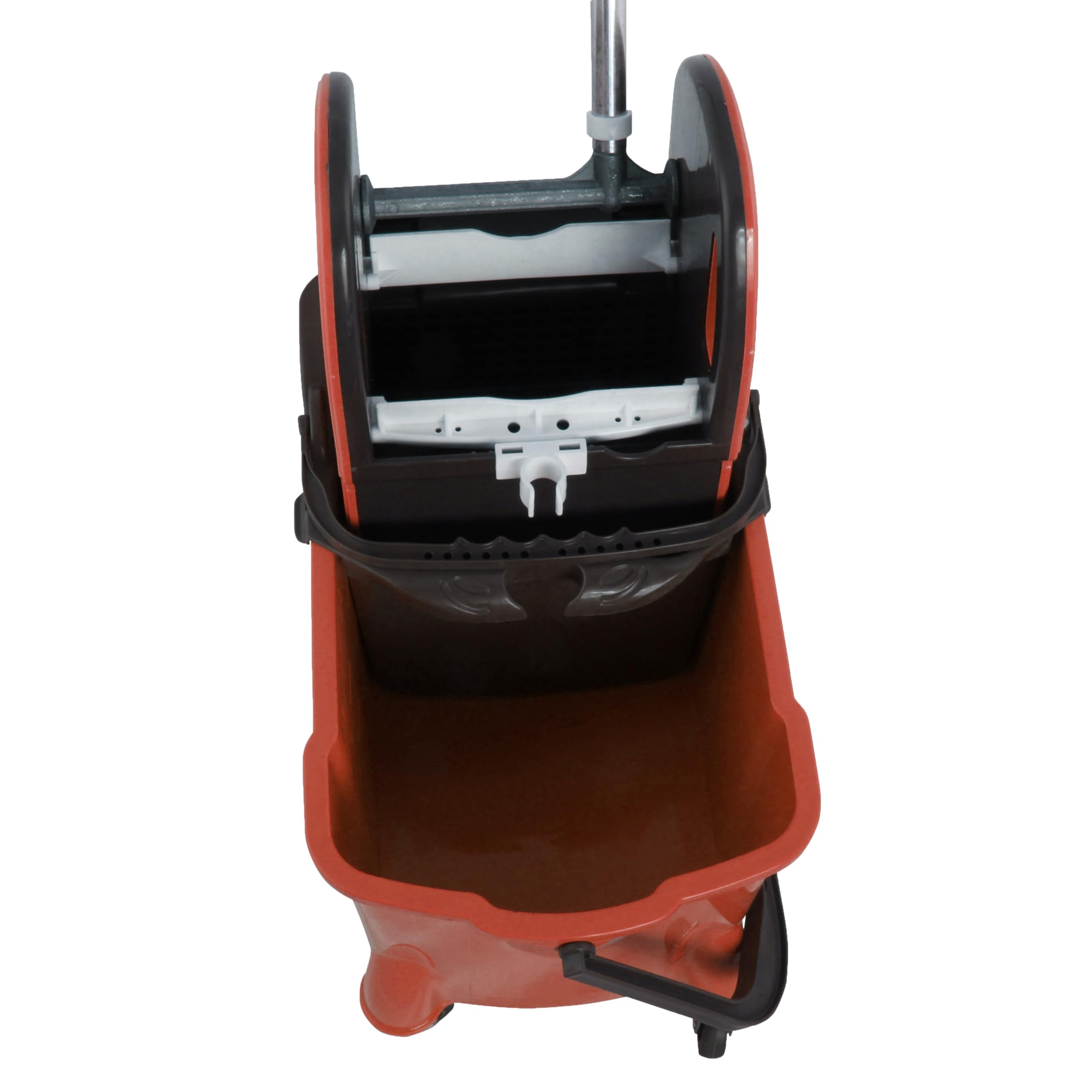 Carrito de Limpieza con Prensa para Fregona - Cubo de 24L y Cubo de 10L | Separación de agua higiénica - Cubo de 10L adicional con sistema de clic - Ruedas, asa y diseño compacto resistente