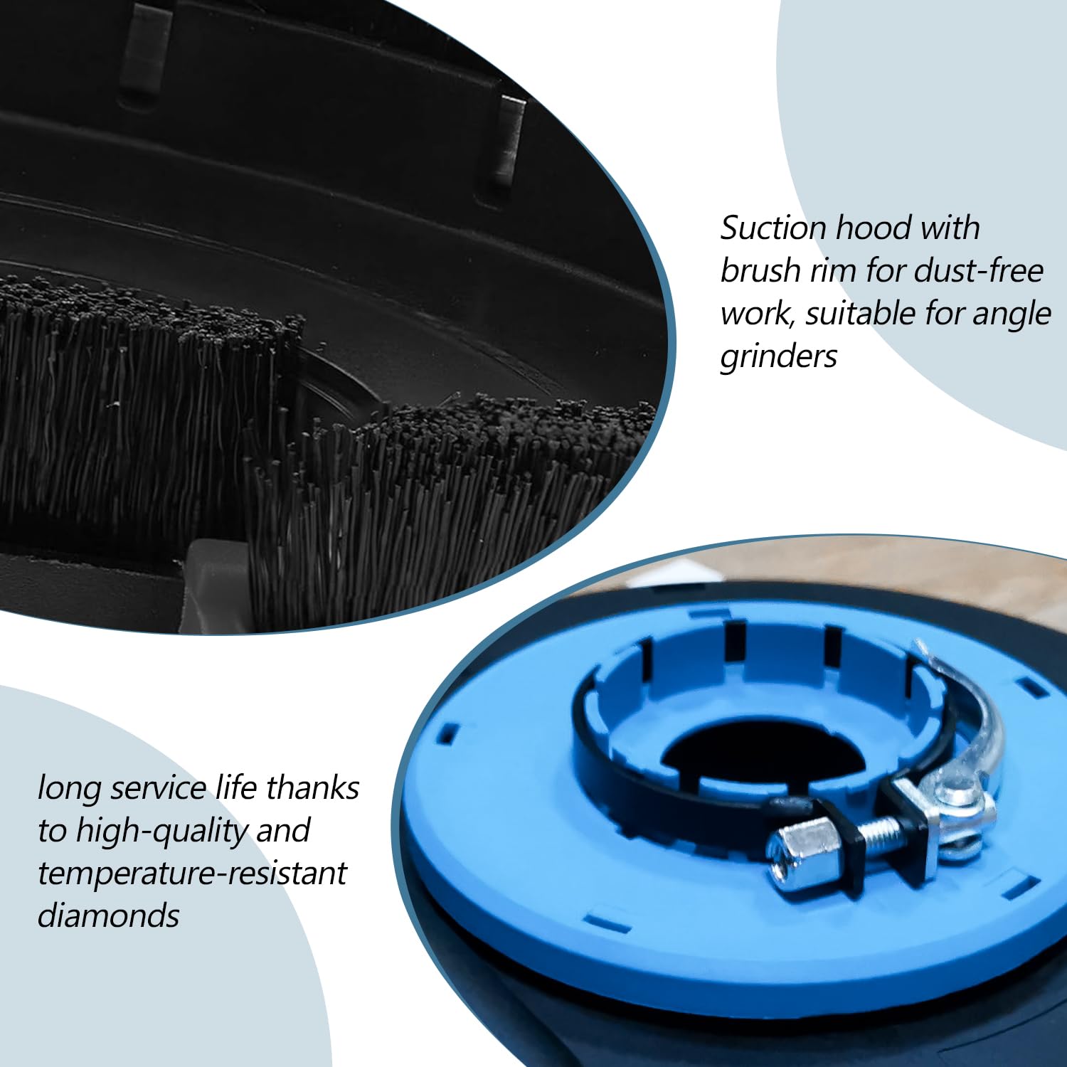 Proteccion Amoladora de 230 mm, Robusta y Fácil de Usar, Protector Amoladora, Amplia Gama de Aplicaciones, Campana de Aspiración para Amoladora Angular, para Amoladora Angular (azul)