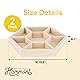 Hammont Hexagon Wooden Tray – 2-Pack – 10.5″ x 1″ – 7 Section Divided Serving & Snack Platter for Appetizers, Veggies, Montessori Activities