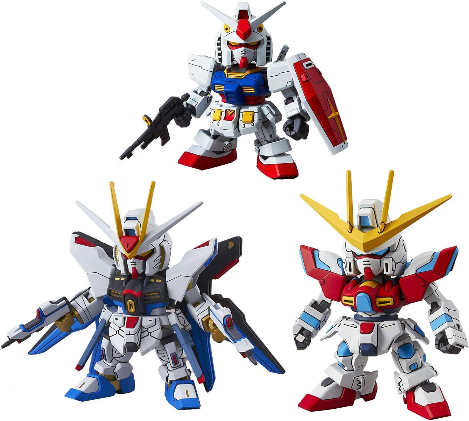 3 SD EX-Standard Gundam Assembly Models Bundle - Mobile Suit RX-78-2 , Strike Freedom ZGMF-X20A & Try Burning TBG-001B (Japan Import)