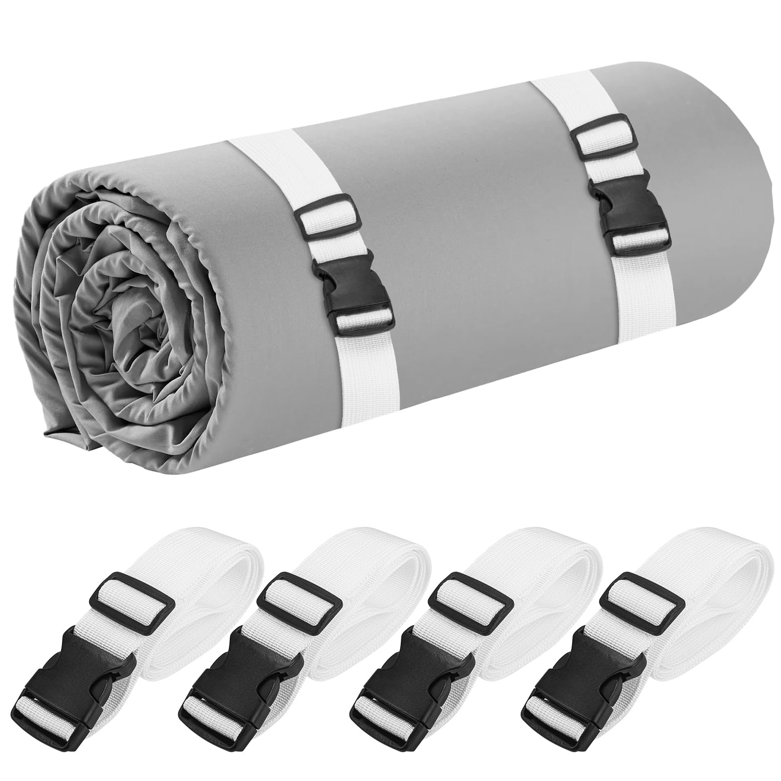 4 Pcs Mattress Topper Straps 63 L x 1 5 W Adjustable Foam Mattresses Packing Straps with Sturdy