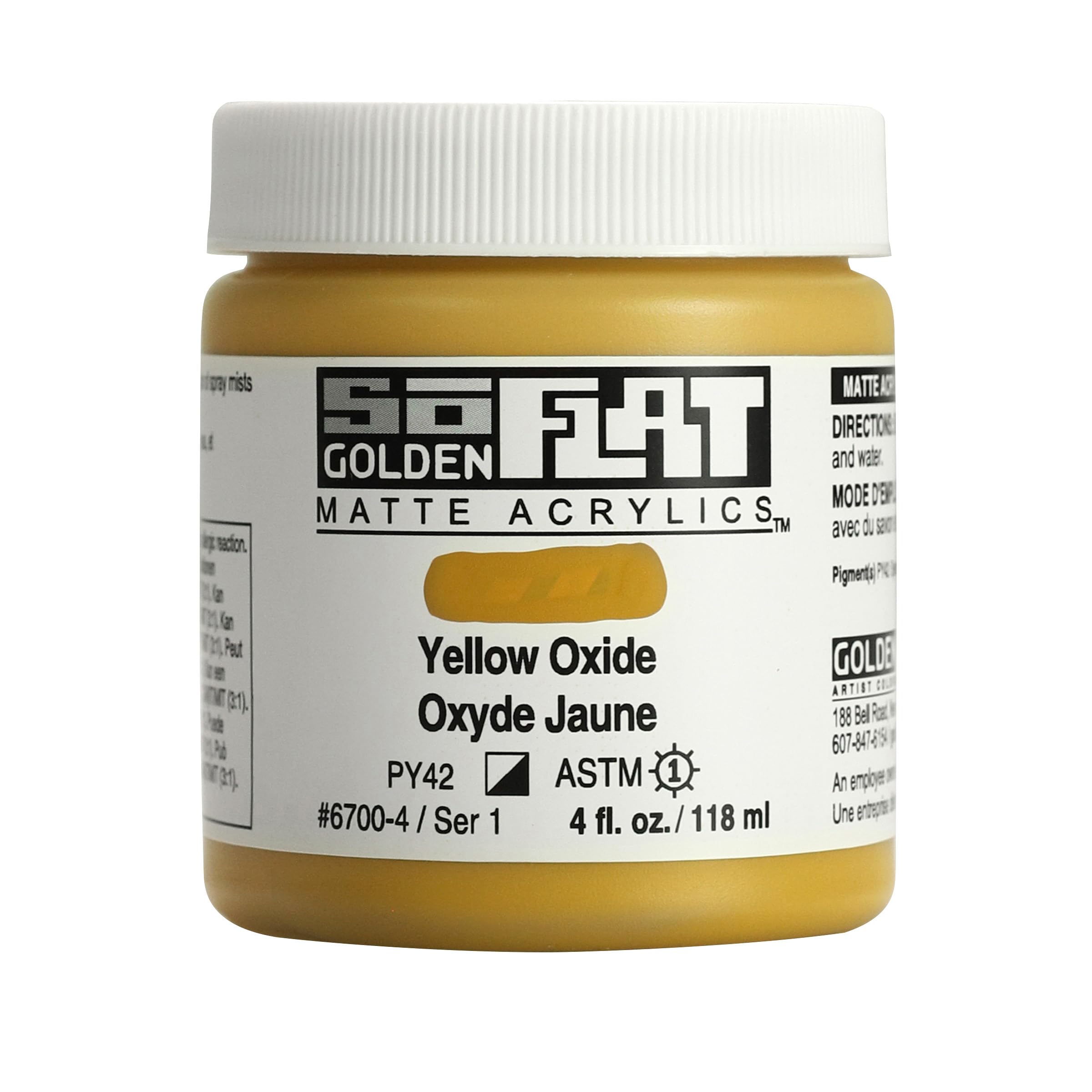 Golden : SoFlat : Matte Acrylic Paint : 118ml : Yellow Oxide
