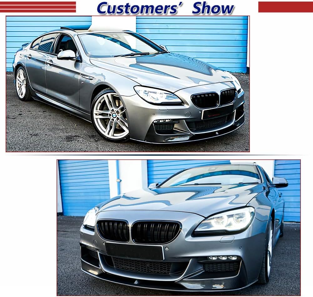 F06 Carbon Fiber Front Bumper Lip fits for BMW 6 Series F06 F12 F13 640i 650i M Sport 2012-2018 Front Lip Chin Spoiler Splitter Protector