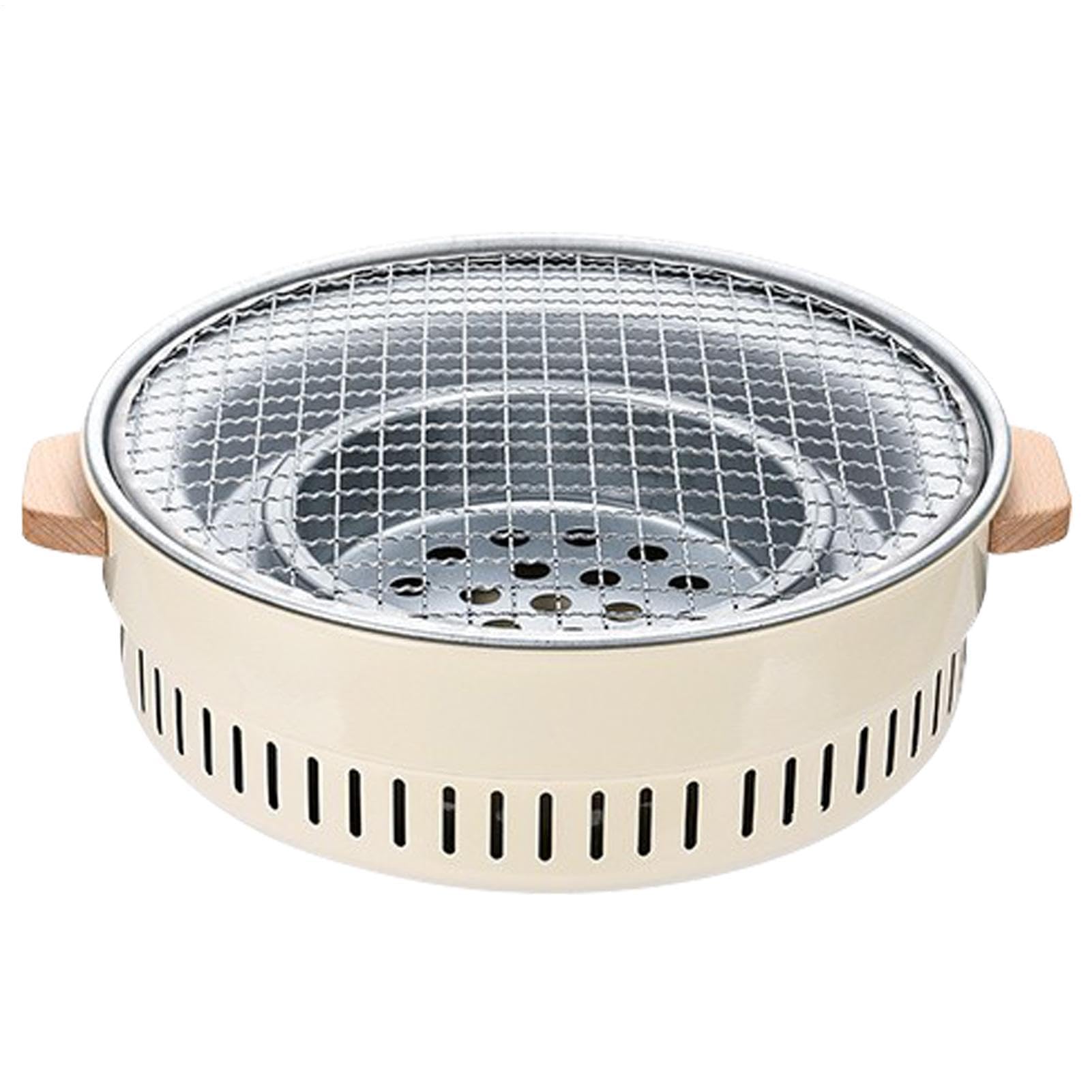 Parrilla De Barbacoa A Carbón Quemador Antiadherente Portátil De 31.75 Cm | Estufa De Carbón Para La Carne De Mesa La Cocina Al Aire Libre El Patio El Balcón El Camping Para Principiantes