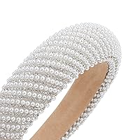 Vista 7 de YISSION 1 diadema de perlas blancas para mujer, banda antideslizante con diamantes de imitación, diadema con cuentas brillantes, diademas acolchadas