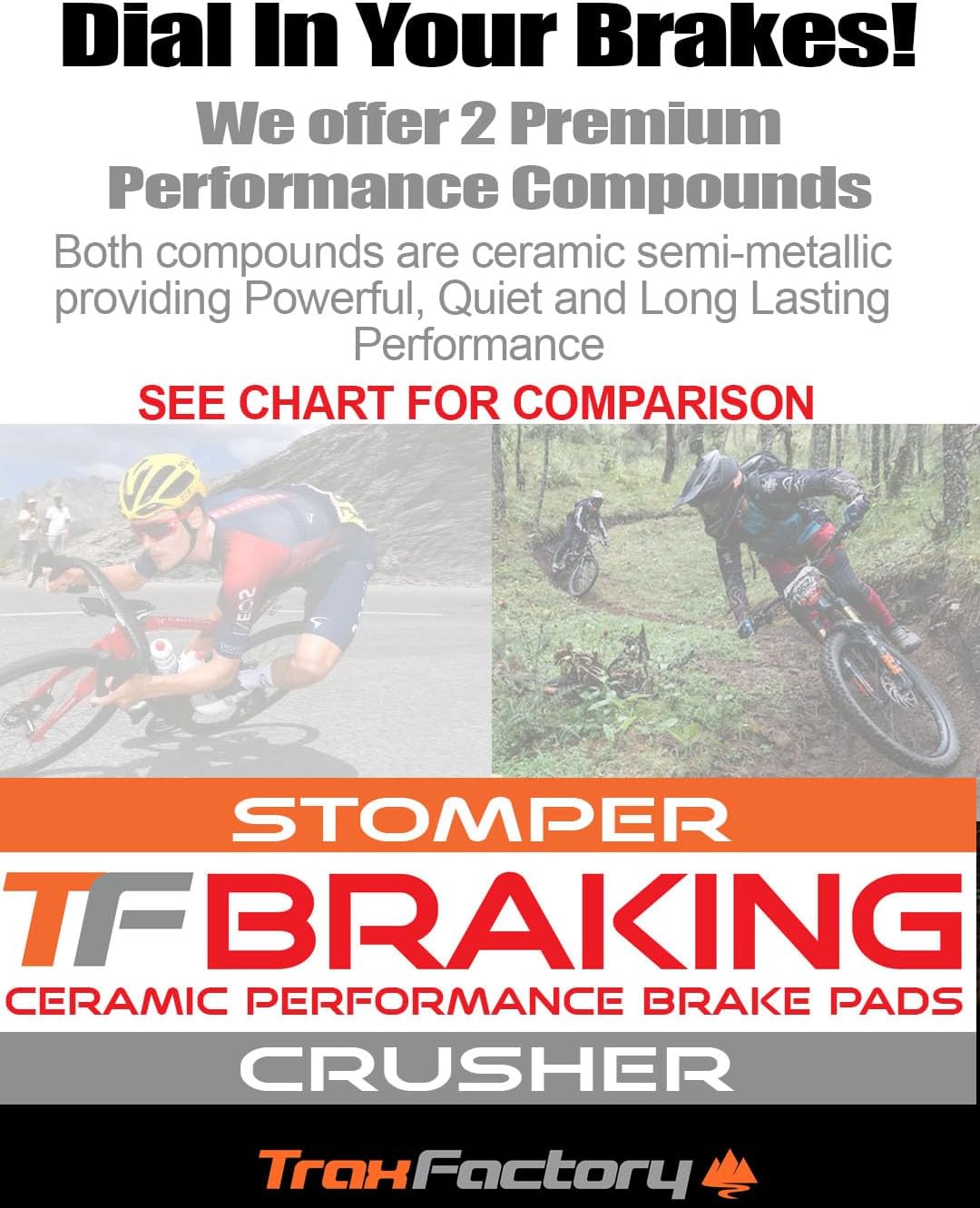 Trax Factory Braking High Performance Ceramic Disc Brake Pads for Mountain Bikes and Road Bikes